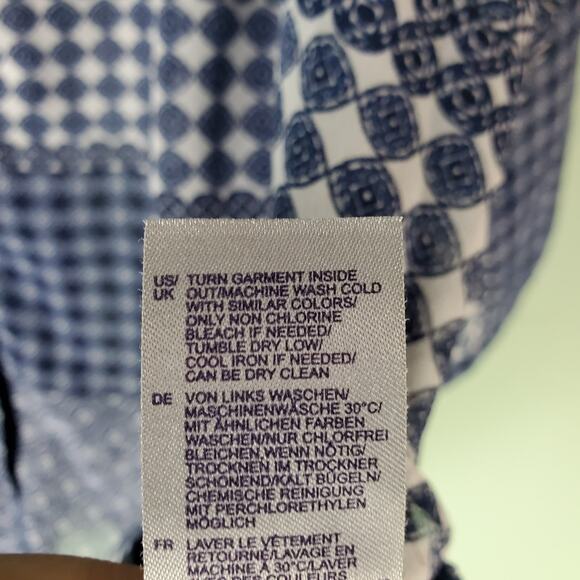 NYDJ Womens Lilibet Button Up Long Sleeve Blouse Medallion Medley Blue Size 3X - Picture 7 of 8